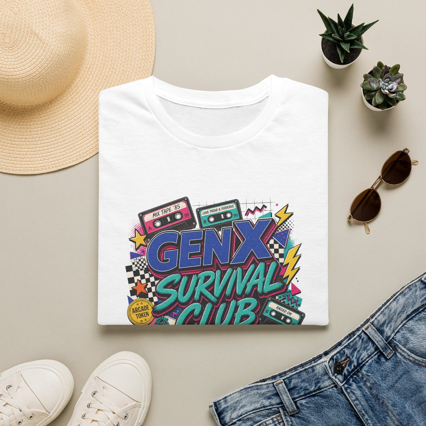 Gen X Survival Club T-Shirt | 80s Retro Cassette Graphic