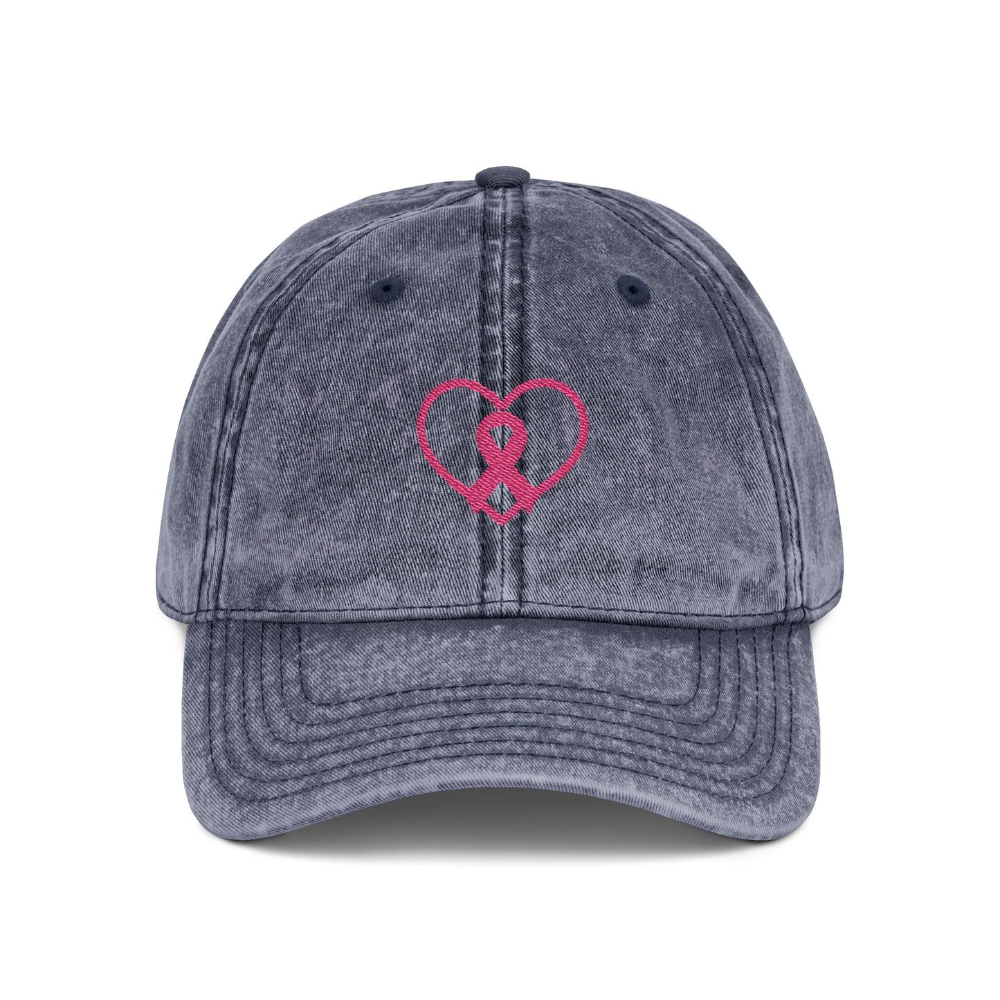 Embroidered Vintage Cap, Breast Cancer Awareness Hat, Pink Ribbon Baseball Cap, Cancer Support Gift, Retro Cancer Survivor Cap