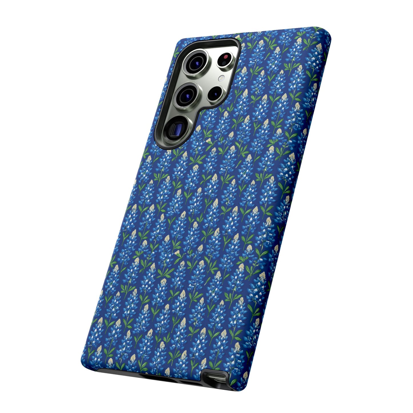 Phone Case, Texas Bluebonnet Tough Case, Navy Floral Phone Cover, Protective iPhone Case, Samsung Galaxy Case, Texas Wildflower Gift