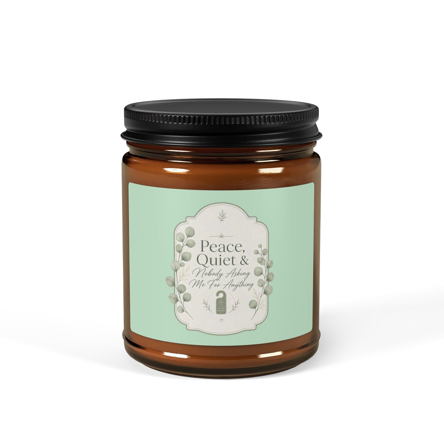 Peace Quiet & Candle Soy Candle | Amber Jar, Calming Botanical Scent