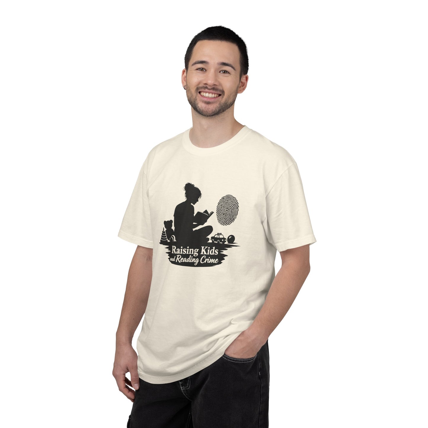 Raising Kids and Reading Crime T-shirt | Mom Reader Detective Design