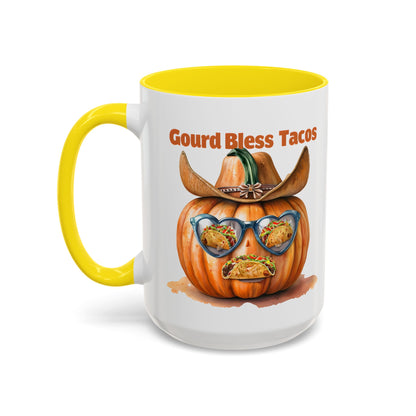Gourd Bless Tacos Coffee Mug - Perfect for Fall, Halloween, Thanksgiving, Taco Lovers, Kitchen Decor