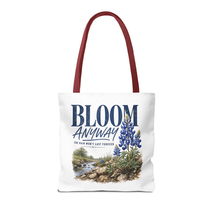 Bloom Anyway Tote Bag | Bluebonnet Wildflower Inspirational Design