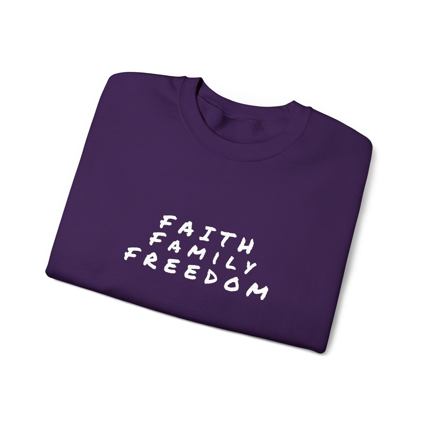 Faith Family Freedom Sweatshirt, Religious Pullover Jumper, Christian Crewneck, Inspirational Sweatshirt, Unisex Religious Shirt, Faith