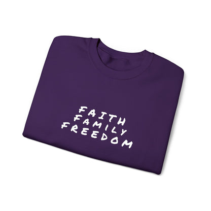 Faith Family Freedom Sweatshirt, Religious Pullover Jumper, Christian Crewneck, Inspirational Sweatshirt, Unisex Religious Shirt, Faith