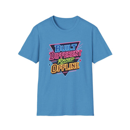 Built Different Raised Offline T-Shirt | Retro 80s Neon Graphic Tee
