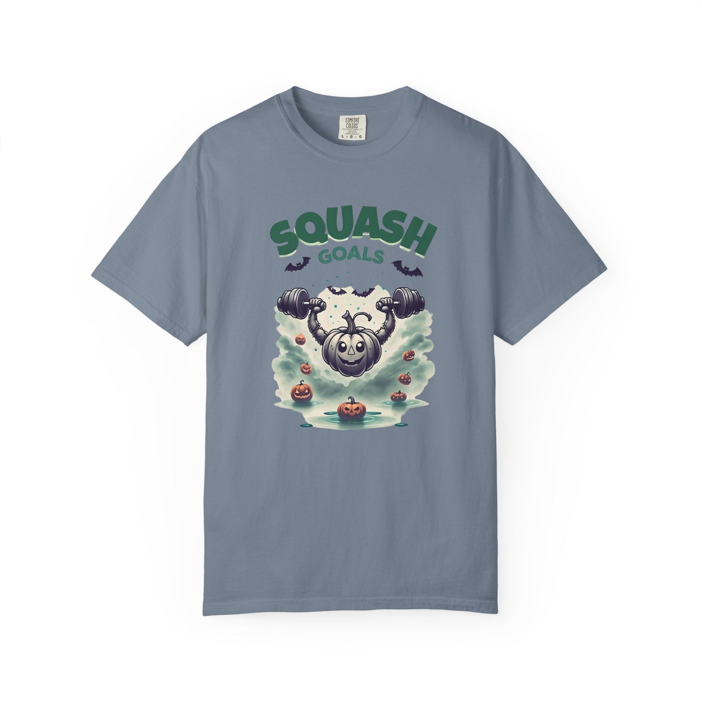 Halloween Fitness T-Shirt, Squash Goals Tee, Pumpkin Workout Shirt, Spooky Gym Wear, Fall Exercise Top, Unisex Apparel