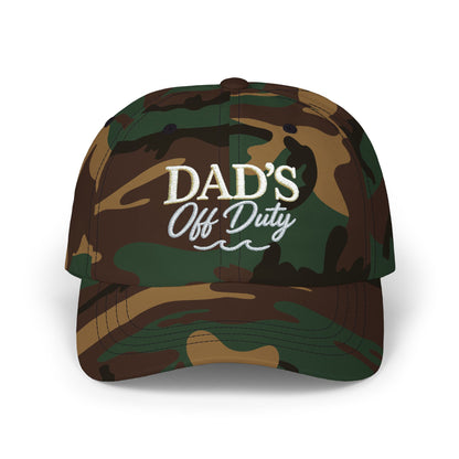 Dad's Off Duty Cap | Embroidered Dad Hat, White Classic Baseball Cap