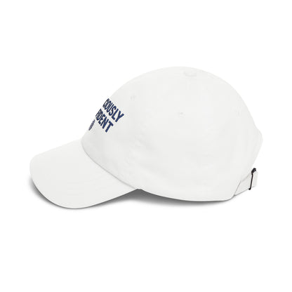 Suspiciously Confident Dad Cap | Embroidered Text, Fingerprint Accent