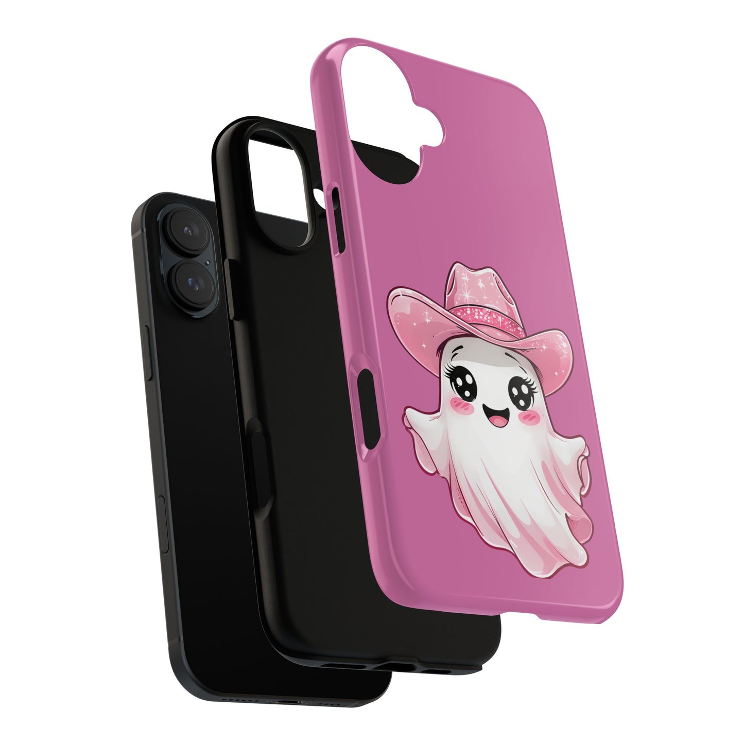 Cute Ghost Phone Case - Fun, Whimsical, Kawaii, Halloween, Gift Idea, Pink Ghost Design