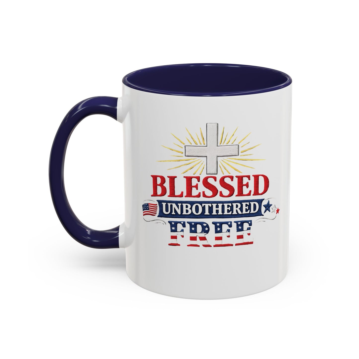 Blessed Unbothered Free, Coffee Mug | Accent Coffee Mug