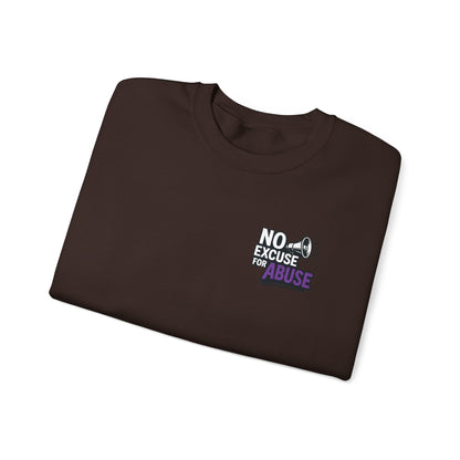 Awareness Sweatshirt - Unisex Heavy Blend™ Crewneck Sweatshirt, Domestic Violence Support Jumper, No Excuse For Abuse