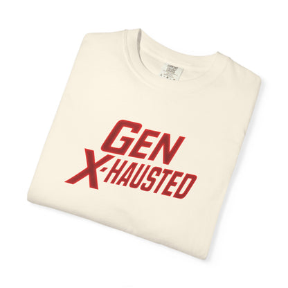 Gen X-Hausted Unisex T-shirt, Forgot Again Found Out Funny Tee, Gen X Humor Gift, Retro 80s 90s Shirt, Vintage Style Clothing