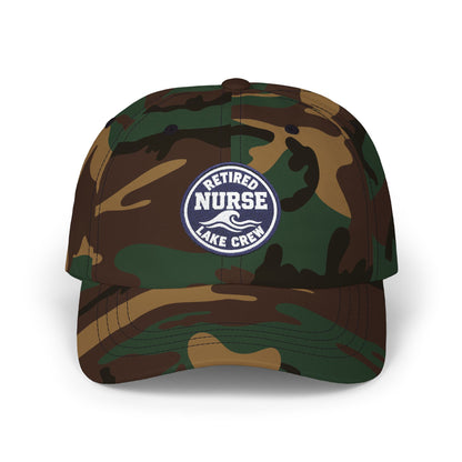 Retired Nurse Lake Crew Dad Cap | Embroidered Patch Adjustable Hat