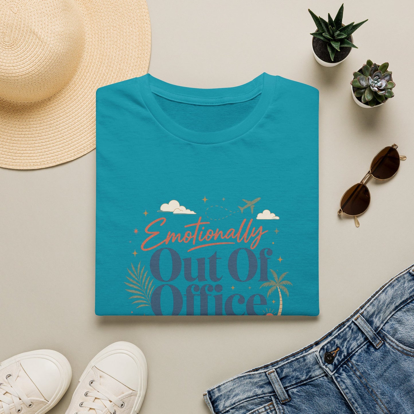 Emotionally Out Of Office T-Shirt | Vacation Palm Beach Design