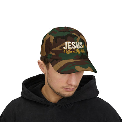 Jesus Coffee & My Kids Dad Cap | Christian Faith Hat, Embroidered Scripture