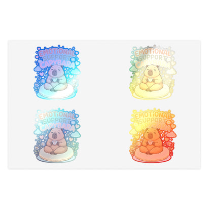 Emotional Support Capybara Sticker Sheet | 4 Cute Capybara Stickers