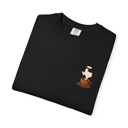 Blessings Brewed T-Shirt, Faith-Inspired Tee, Coffee Lover Gift, Texas Pride Apparel, Unisex Casual Wear