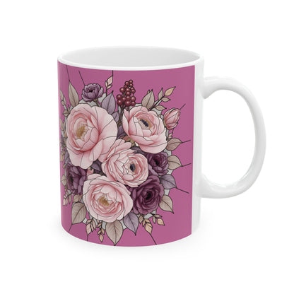 Blush Rose Bouquet Mug | Floral Ceramic Coffee Cup
