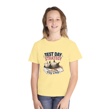 Test Day Strategy Play Dead Youth Tee | Possum Illustration, Back-to-School
