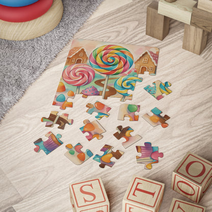 Whimsical Candyland Kids' Puzzle, Sweet Treats Puzzle, Educational Toy, Gifts for Children, Family Activity, Holiday Fun