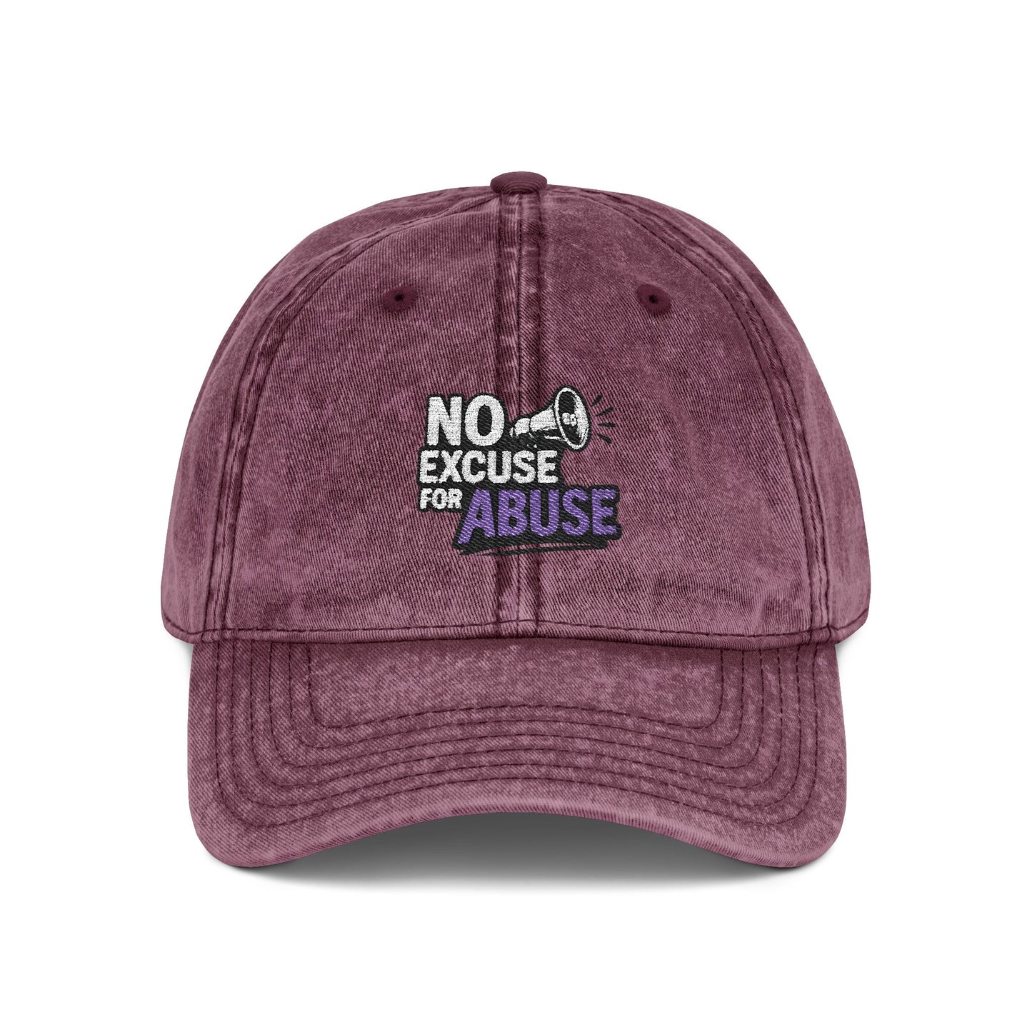 Vintage Embroidered Cap with Anti-Abuse Message - Casual Hat for Awareness, Support Events, Fundraisers, Gifts, Summer Days