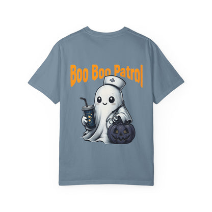 Halloween Ghost 'Boo Boo Patrol' T-Shirt, Unisex Graphic Tee, Fun Fall Apparel, Spooky Season Top, Nurse Halloween Fashion