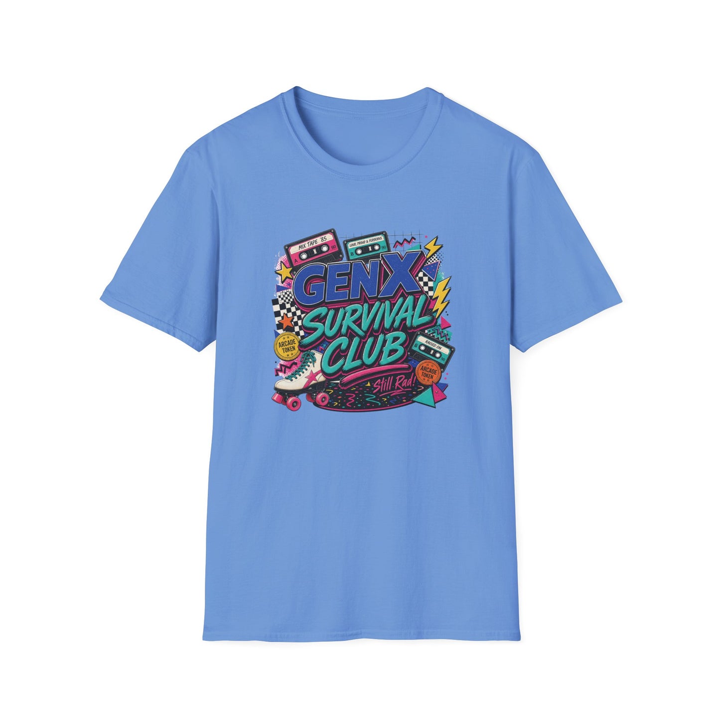 Gen X Survival Club T-Shirt | 80s Retro Cassette Graphic