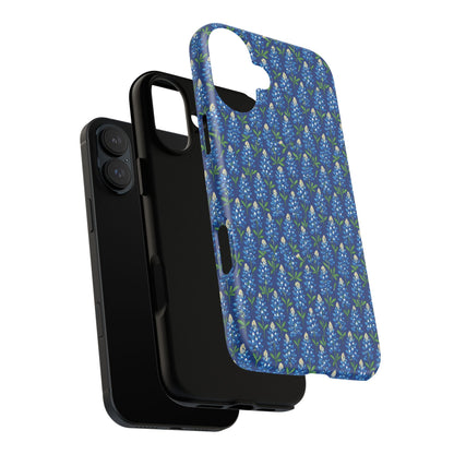 Phone Case, Texas Bluebonnet Tough Case, Navy Floral Phone Cover, Protective iPhone Case, Samsung Galaxy Case, Texas Wildflower Gift
