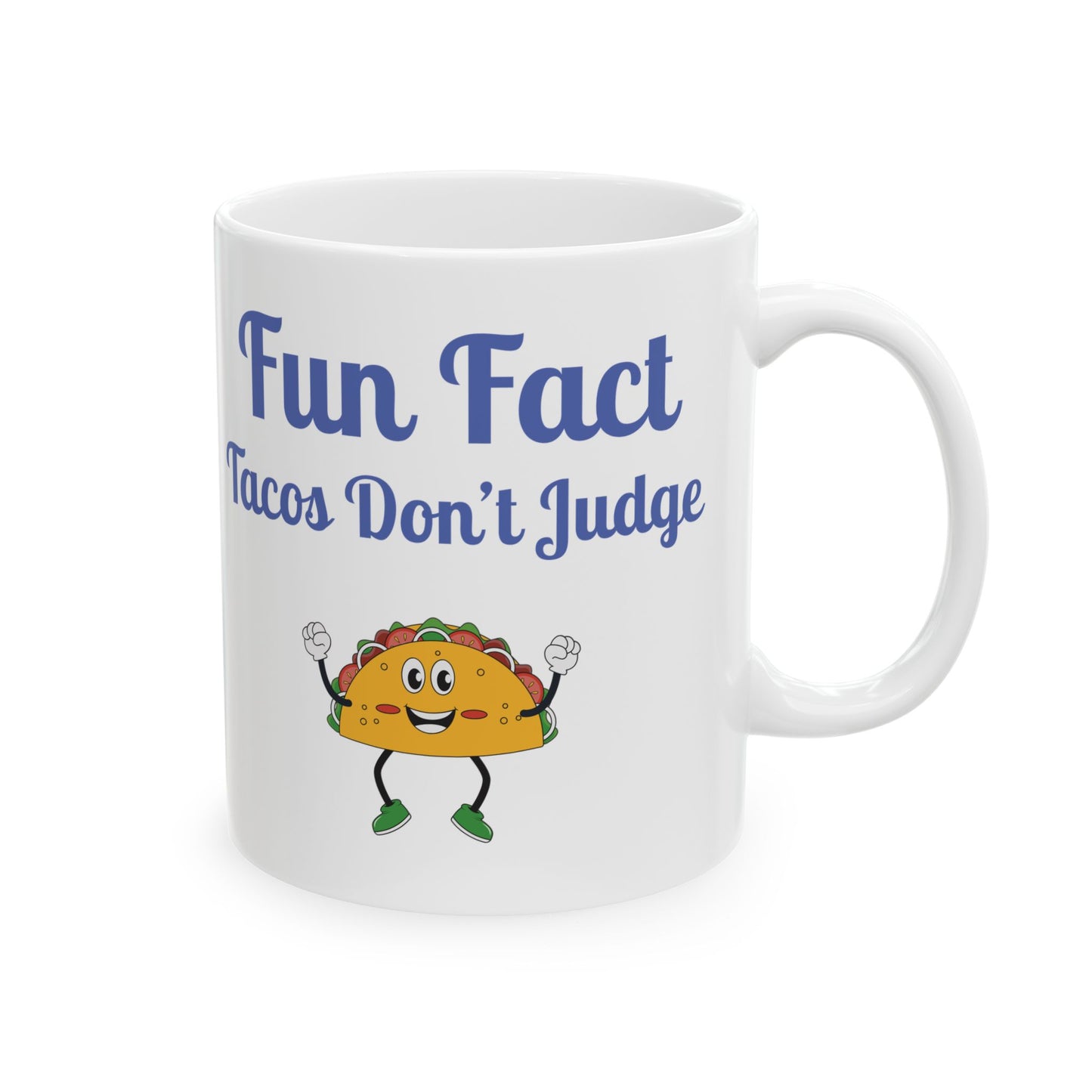 Fun Taco Fact Ceramic Mug - Perfect Gift for Taco Lovers, Foodie Gifts, Kitchen Decor, Quirky Coffee Cup, Humorous Kitchenware