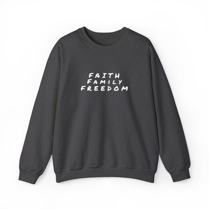 Faith Family Freedom Sweatshirt, Religious Pullover Jumper, Christian Crewneck, Inspirational Sweatshirt, Unisex Religious Shirt, Faith