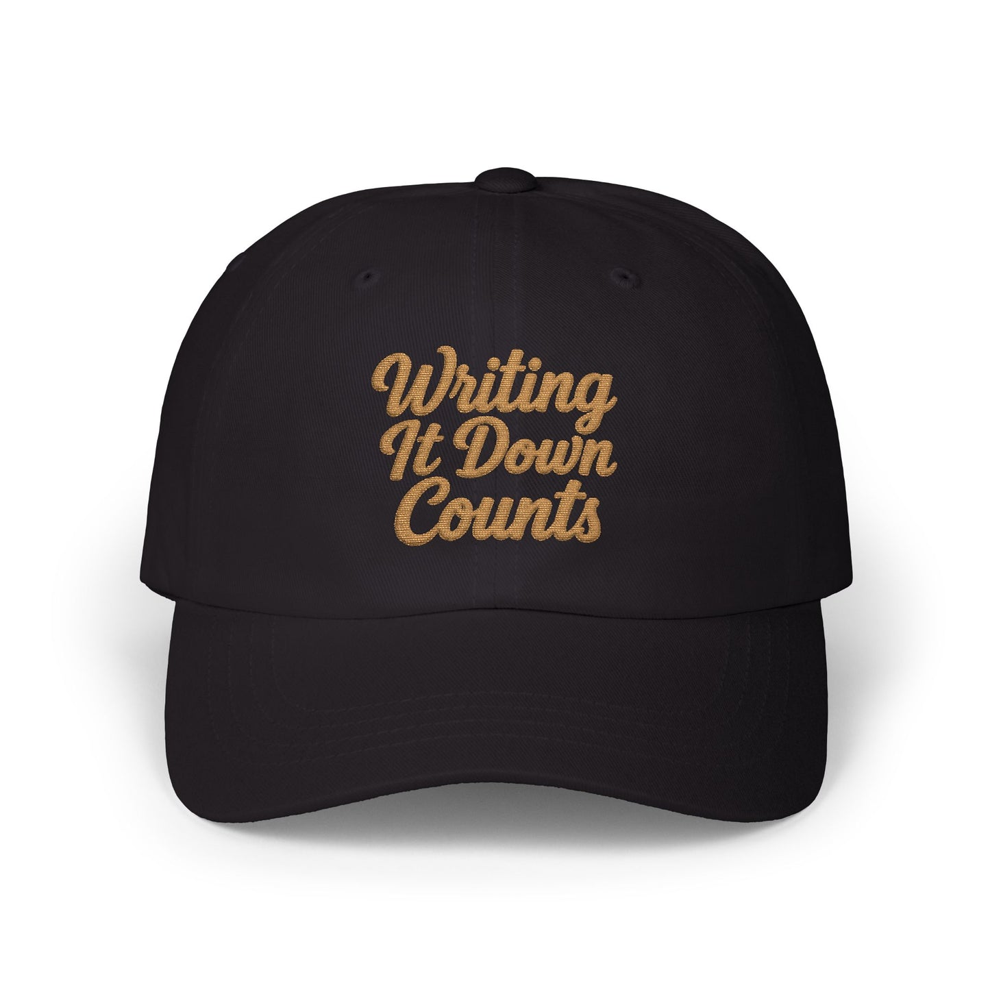 Writing It Down Counts Dad Cap | Script Embroidered Baseball Hat