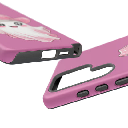 Cute Ghost Phone Case - Fun, Whimsical, Kawaii, Halloween, Gift Idea, Pink Ghost Design