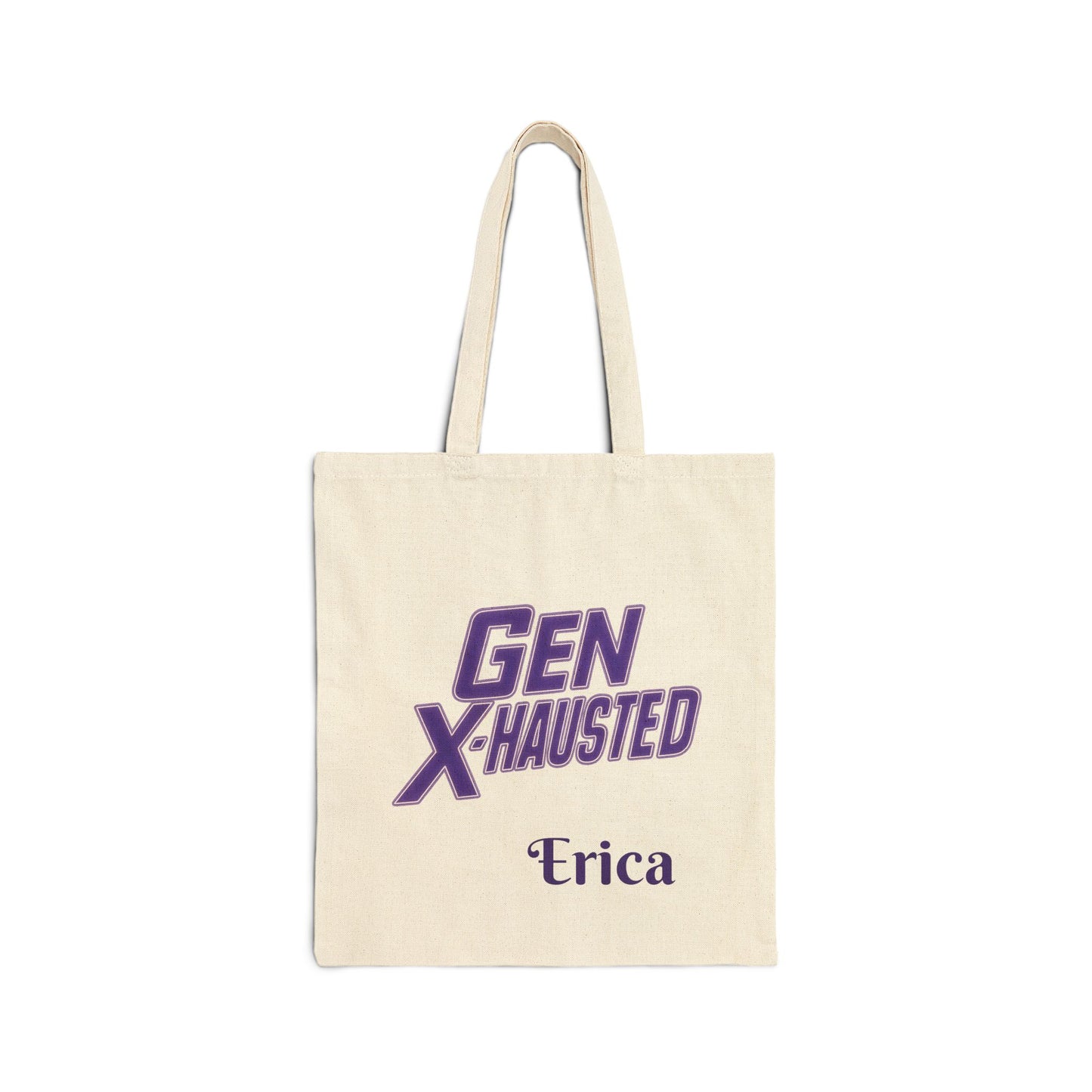 Gen X-Hausted Cotton Canvas Tote Bag, Funny Forgotten Gen X Humor, Reusable Shopping Bag, Eco-Friendly Grocery Tote, Gift for Gen X-er,