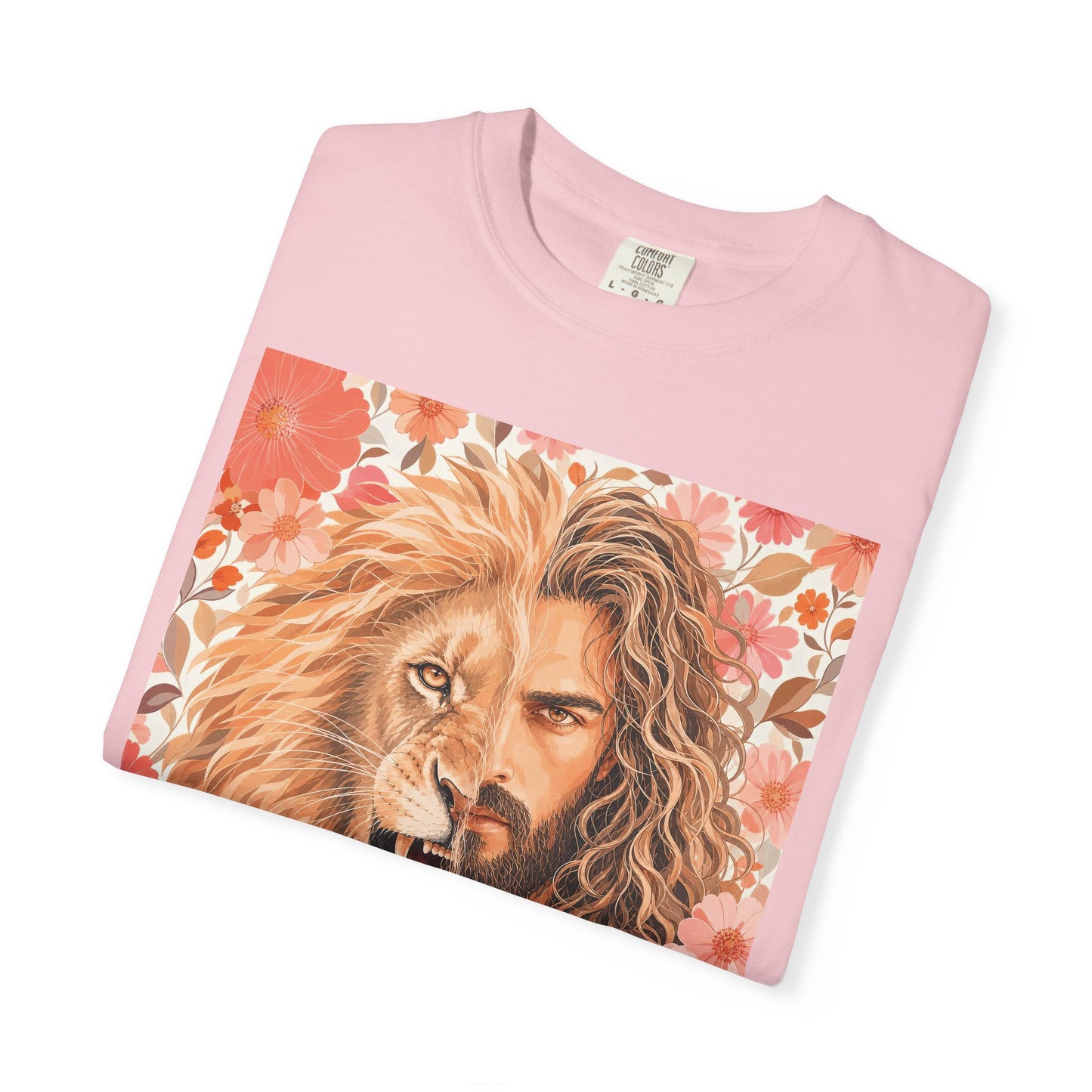 Jesus Lion of Judah split face portrait T-Shirt | Inspirational faith tee