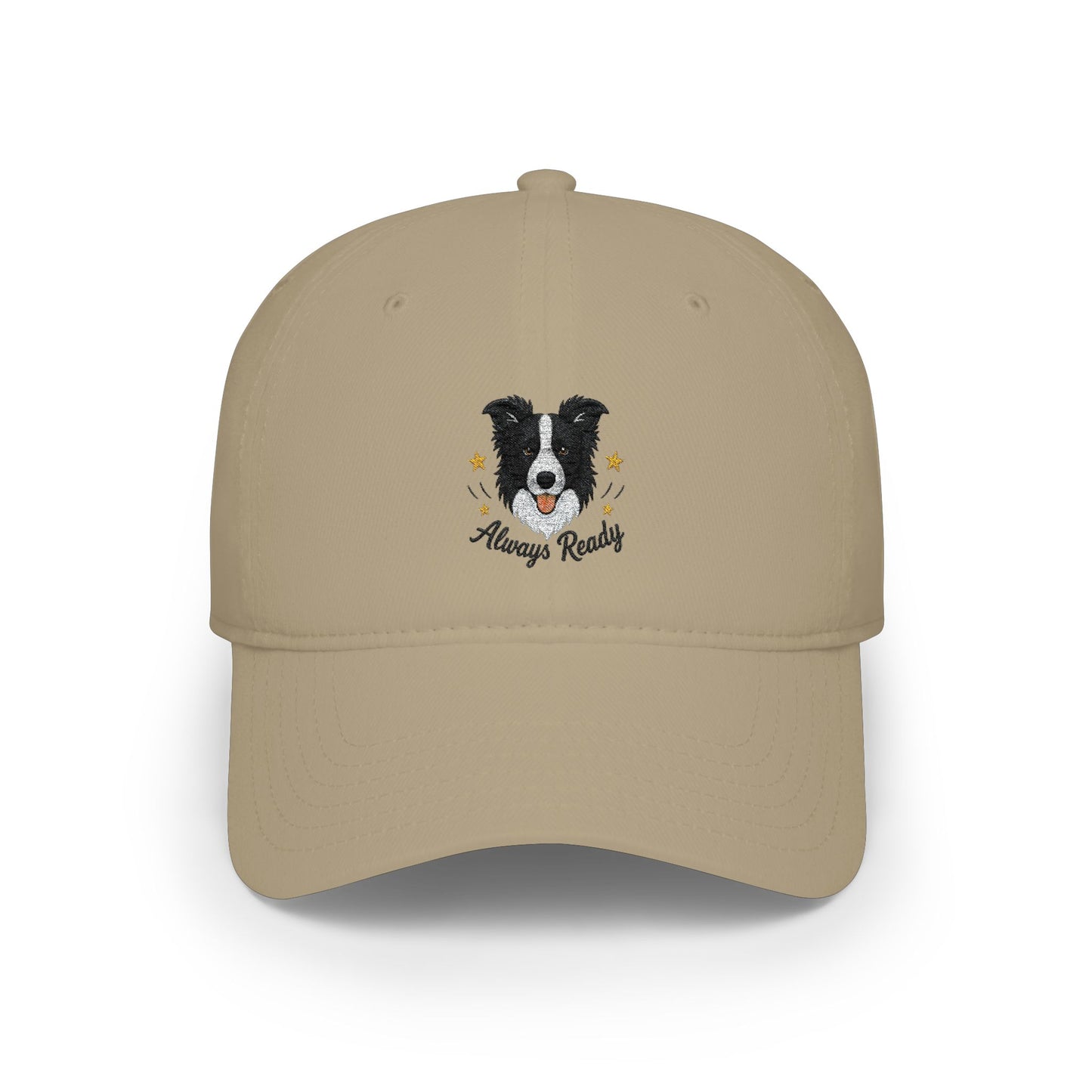 Border Collie 'Always Ready' Embroidered Baseball Cap