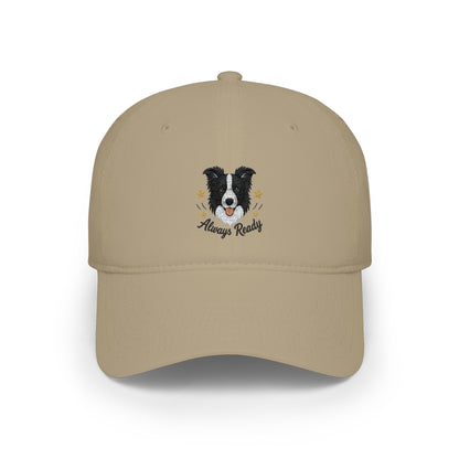 Border Collie 'Always Ready' Embroidered Baseball Cap