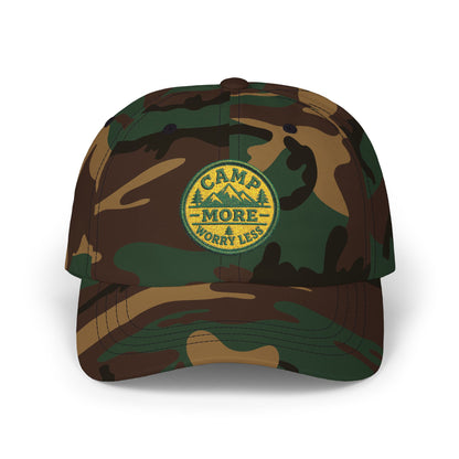 Camp More Worry Less Dad Cap | Embroidered Outdoor Patch Hat