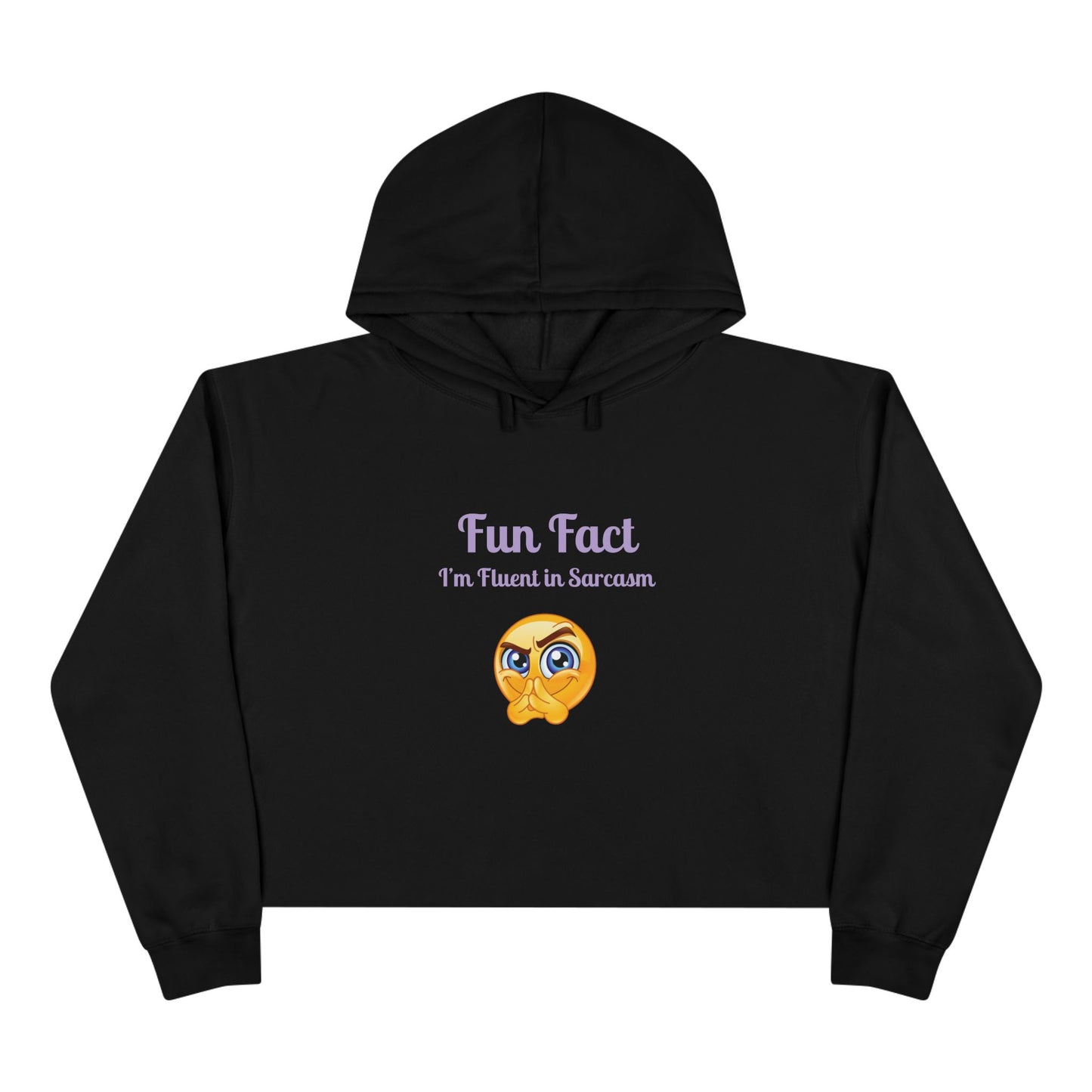 Sarcasm Crop Hoodie - Fun Fact I'm Fluent in Sarcasm, Funny Gift for Friends, Trendy Apparel, Casual Wear, Unique Hoodie