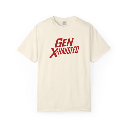 Gen X-Hausted Unisex T-shirt, Forgot Again Found Out Funny Tee, Gen X Humor Gift, Retro 80s 90s Shirt, Vintage Style Clothing