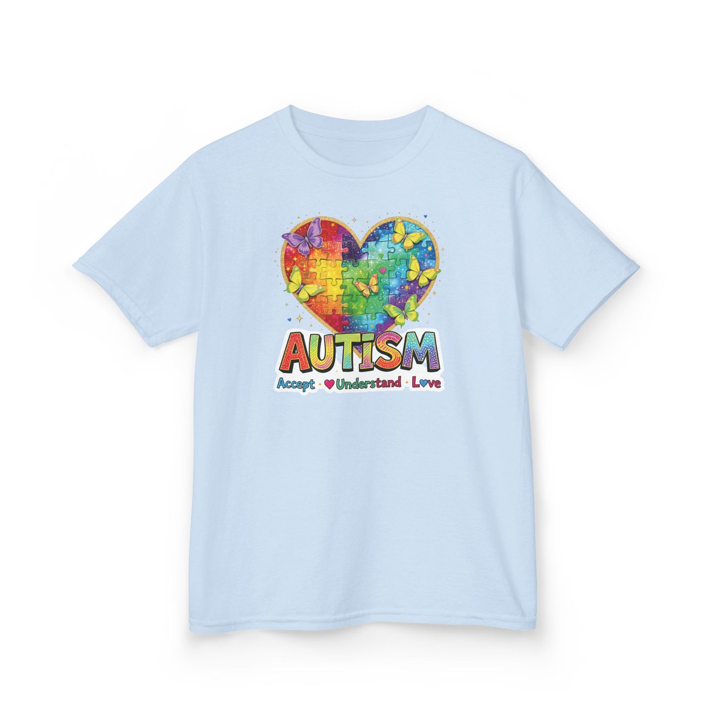 Autism Puzzle Heart Kids Tee | Accept Understand Love
