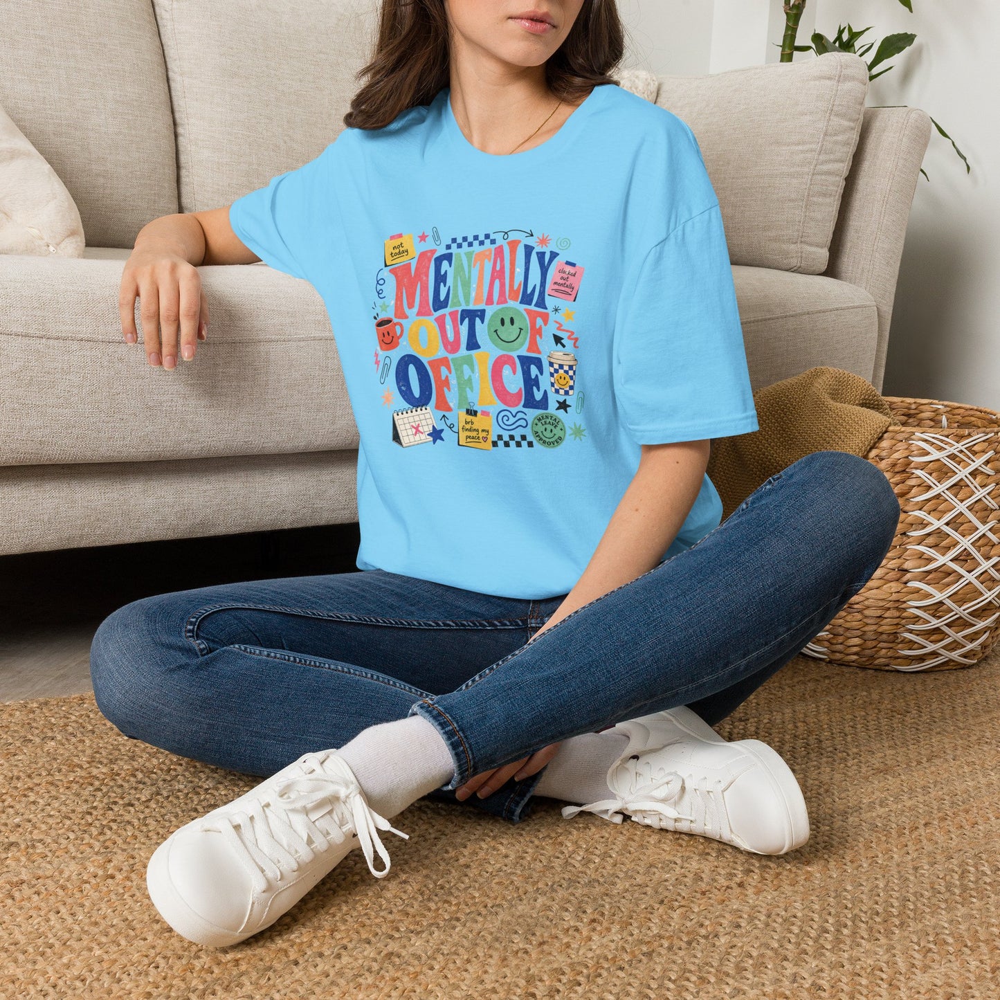 Mentally Out Of Office T-Shirt | Colorful Retro Graphic