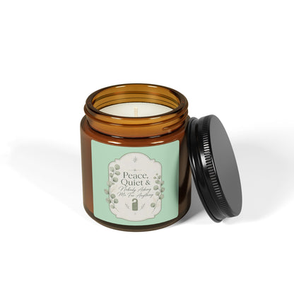 Peace Quiet & Candle Soy Candle | Amber Jar, Calming Botanical Scent