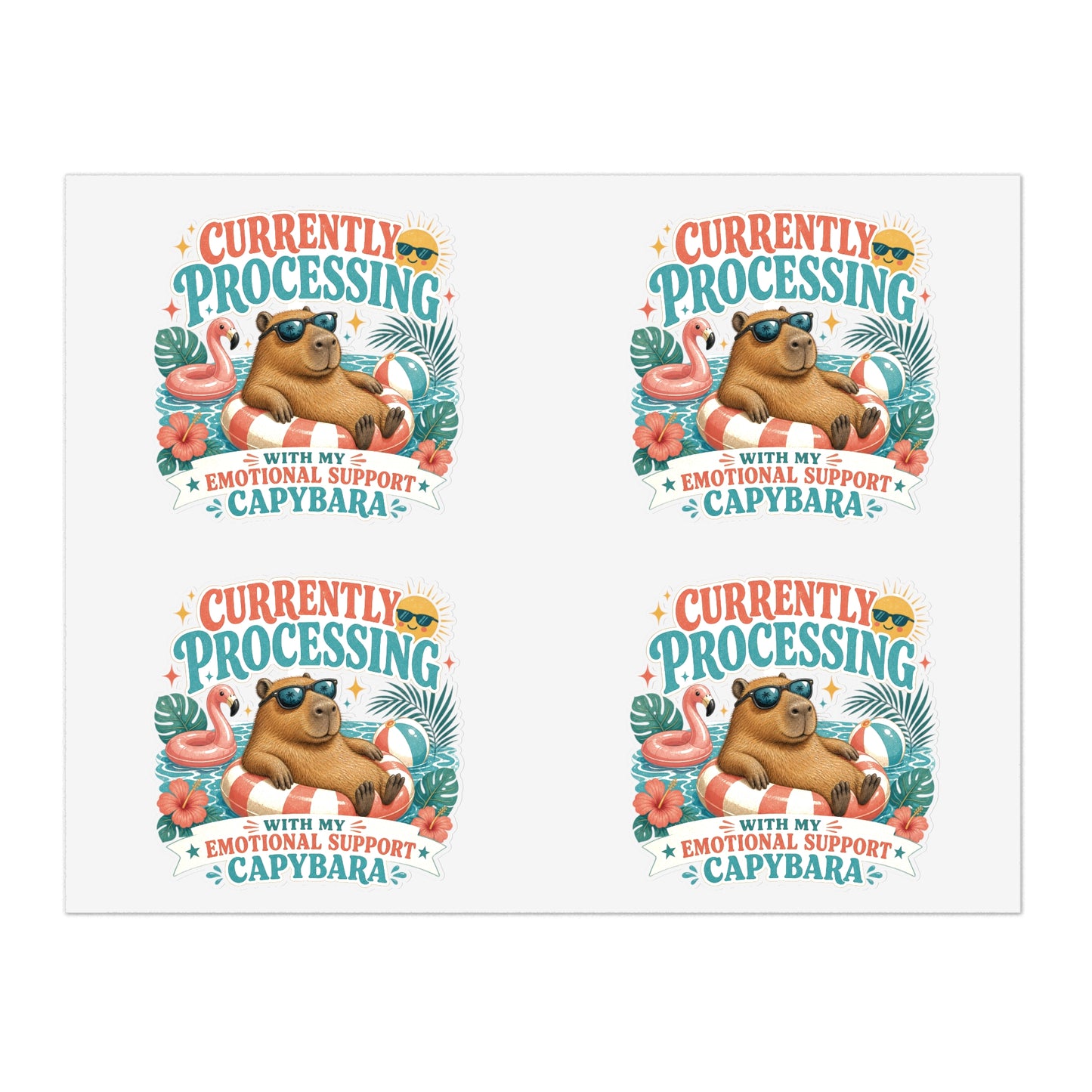 Currently Processing Capybara Sticker Sheet | Cute Relaxing Animal Stickers