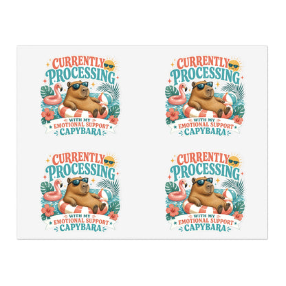 Currently Processing Capybara Sticker Sheet | Cute Relaxing Animal Stickers