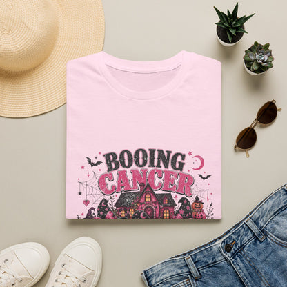 Booing Cancer T-Shirt | Halloween Haunted House, Ghosts, Pink Ribbon Awareness
