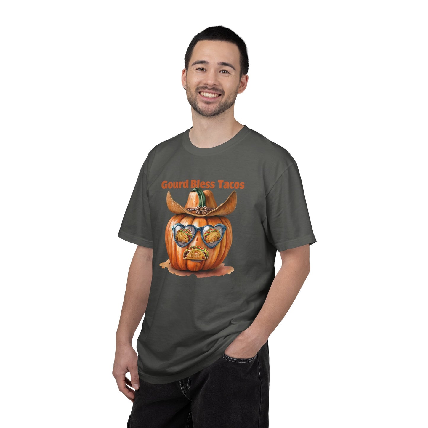 Funny Halloween T-Shirt, Gourd Bless Tacos Tee, Unisex Graphic Tee, Taco Lover Shirt, Fall Festival Apparel, Cute Pumpkin Shirt