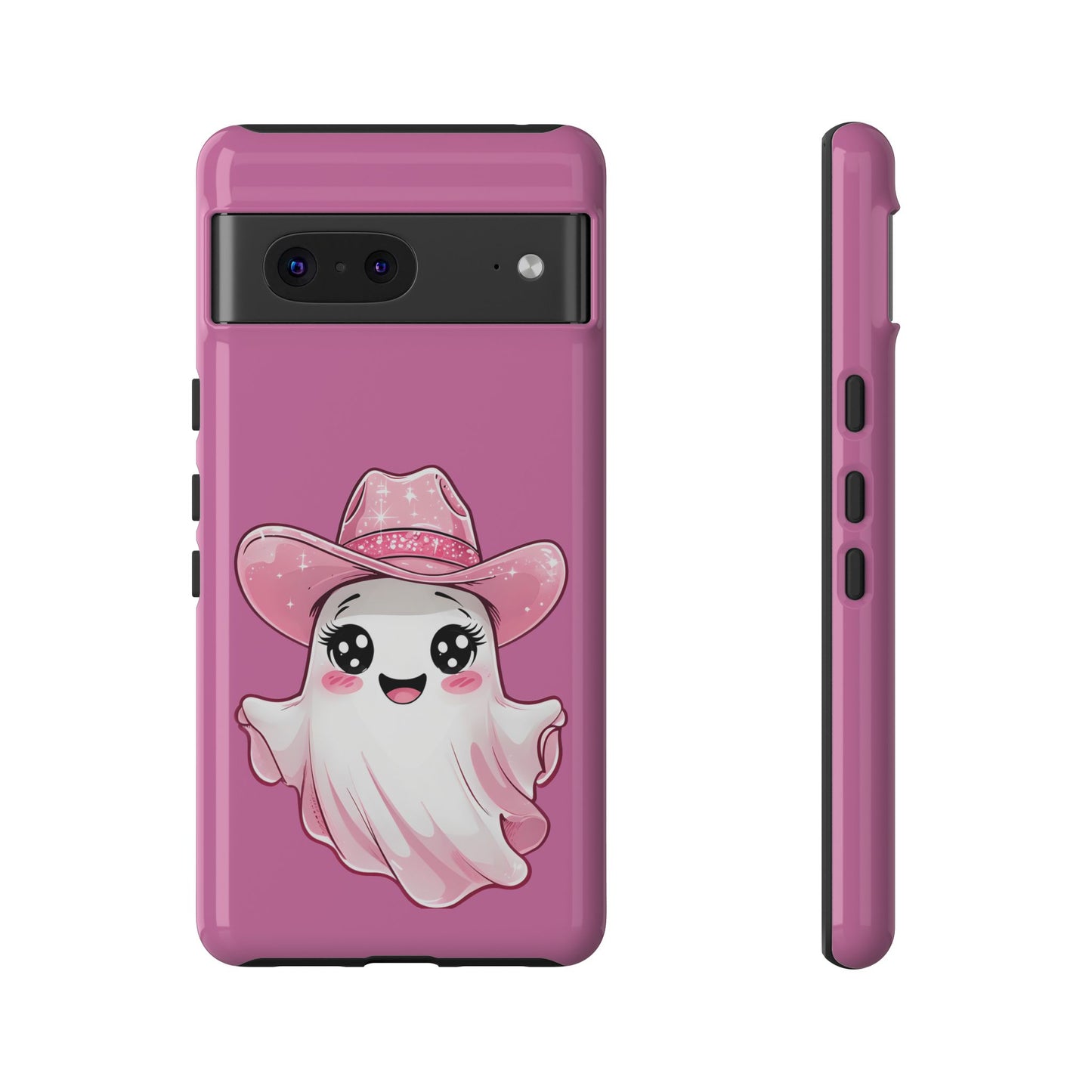 Cute Ghost Phone Case - Fun, Whimsical, Kawaii, Halloween, Gift Idea, Pink Ghost Design
