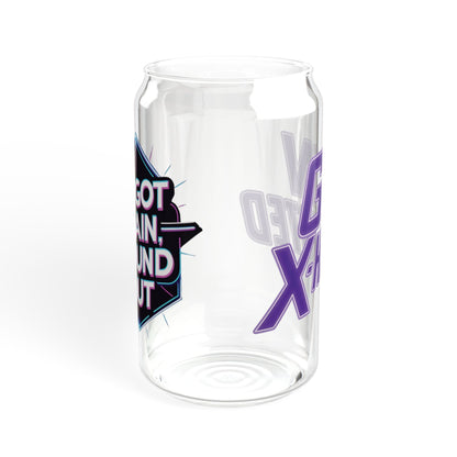 Gen X-Hausted Sipper Glass - 16oz, Fun Glass, Trendy Drinkware, Gift for Gen X, Cool Party Cup, Eco-Friendly Tumbler