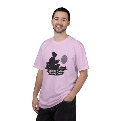 Raising Kids and Reading Crime T-shirt | Mom Reader Detective Design